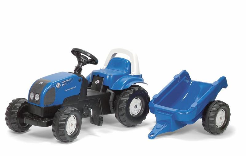 Šlapací traktor Rolly Toys Rolly Kid Landini modrý s vlekem AKCE!!!