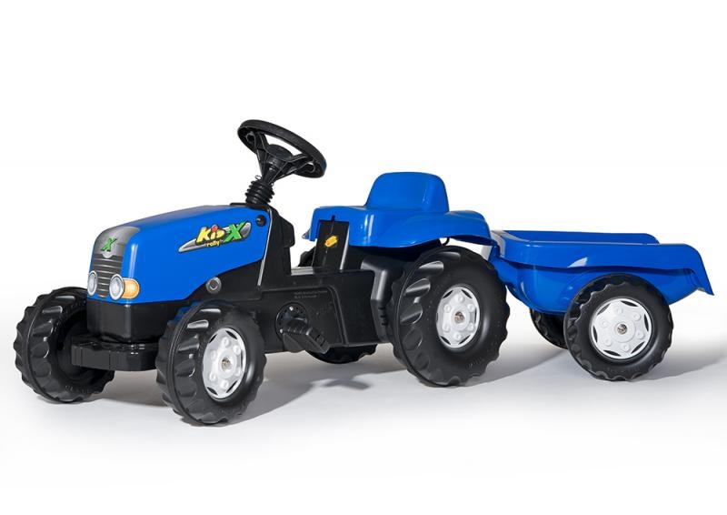 Rolly Toys Šlapací traktor Rolly Kid s vlečkou modrý Akce!