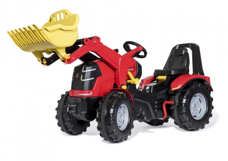 Šlapací traktor 651016 X-Trac Premium s předním nakladačem, převodovkou a brzdou červený ROLLY TOYS 3-12 let NOVINKA AKCE 